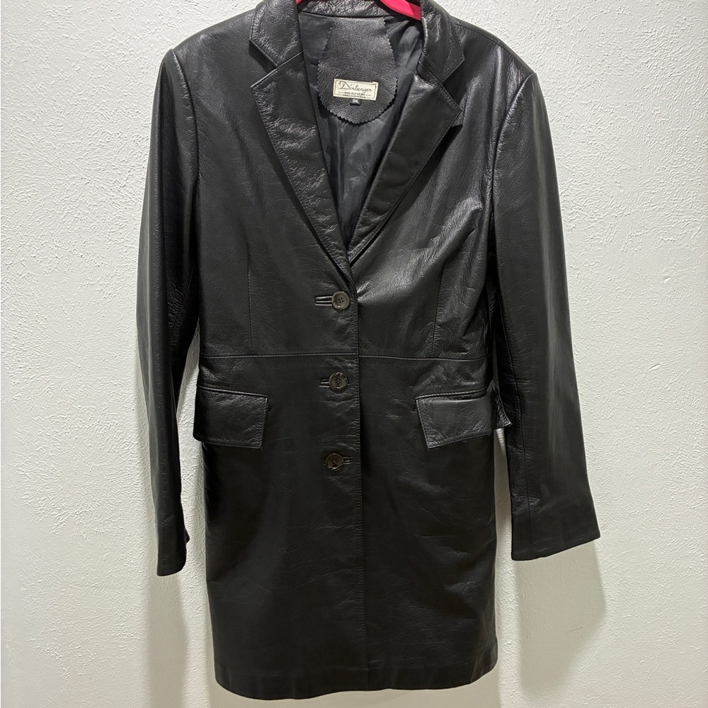 Leather Black Blazer/Duster Jacket Women’s